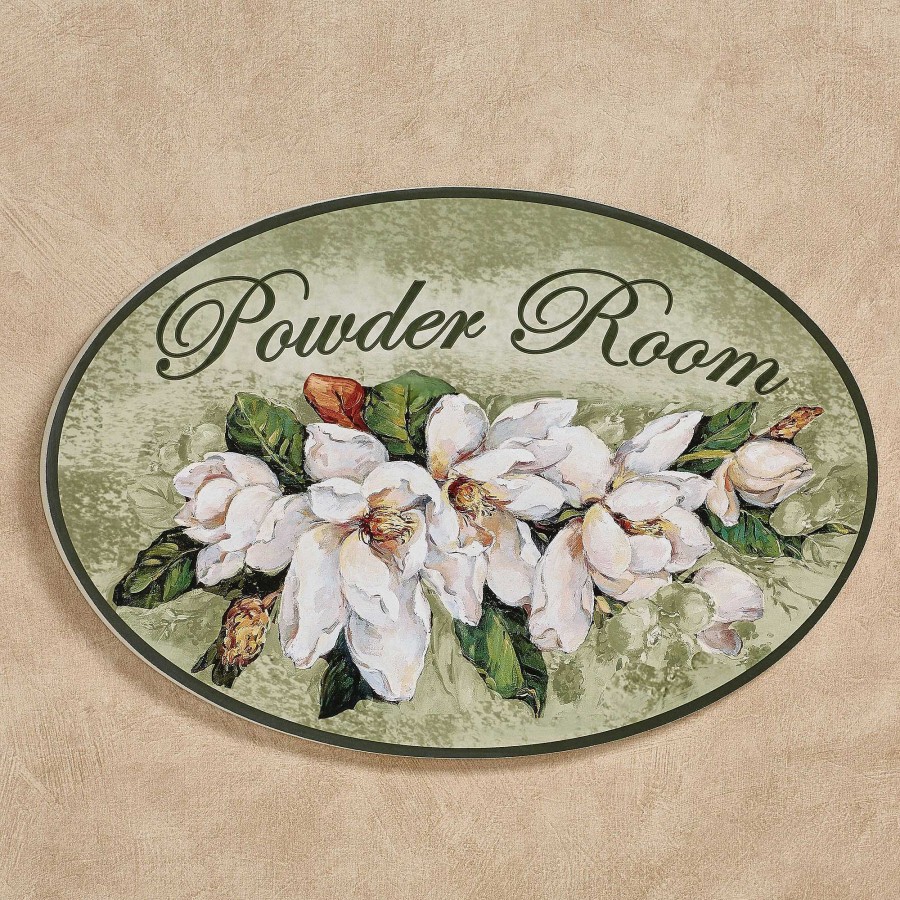 Bath Touch of Class | Magnolia Floral Powder Room Wall Plaque