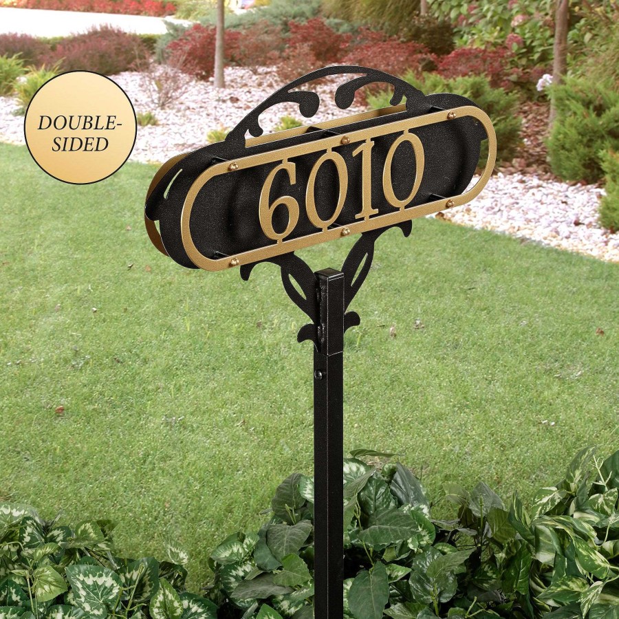 Home Accents Touch of Class | Paris Gold Black House Number Address Sign Yard Stake By Jasonw Studios