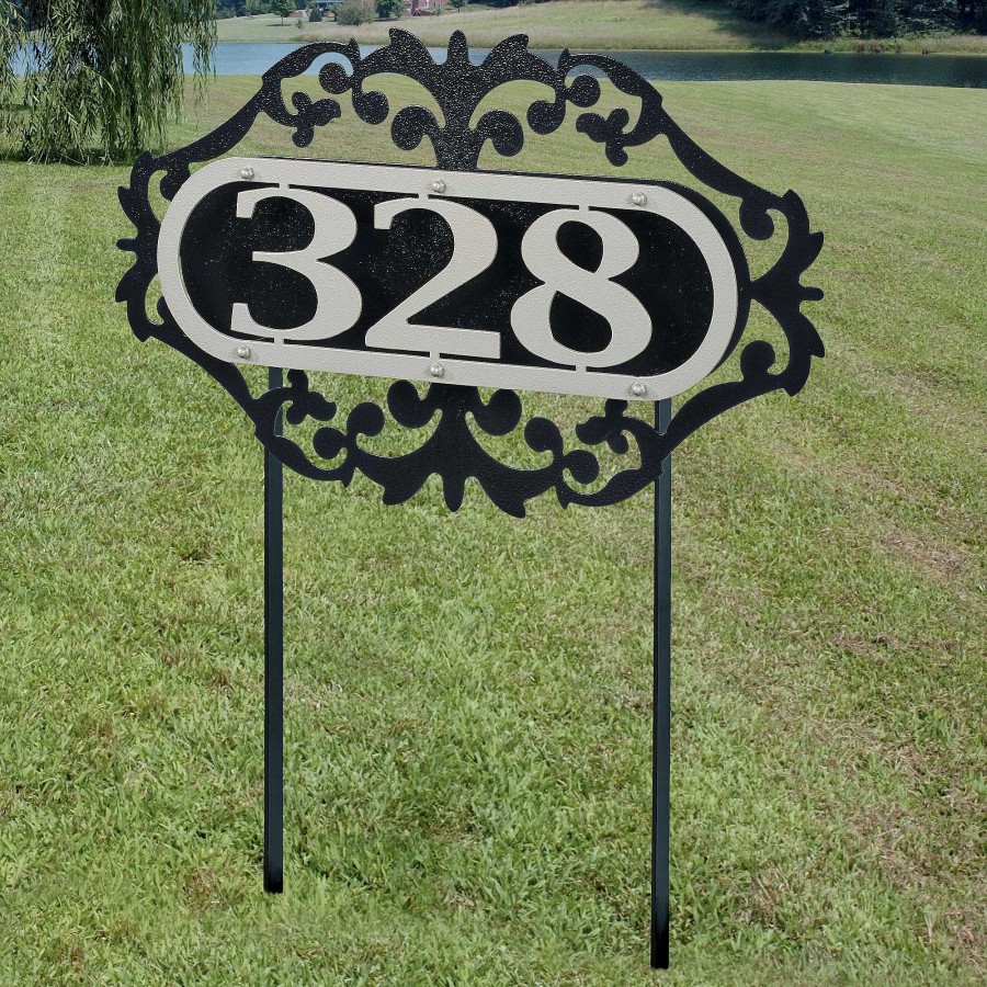 Home Accents Touch of Class | Laroyal Silver Black House Number Yard Address Stake By Jasonw Studios