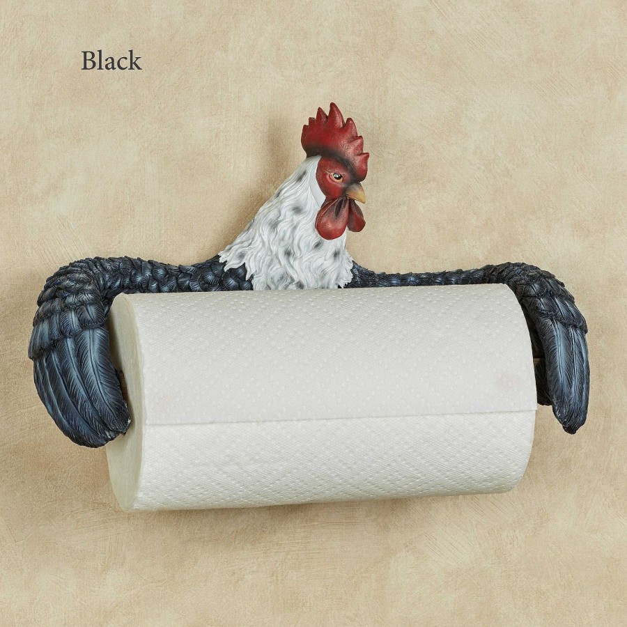 Kitchen Touch of Class | Brown Grand Rooster Wall Mounted Kitchen Paper Towel Holder