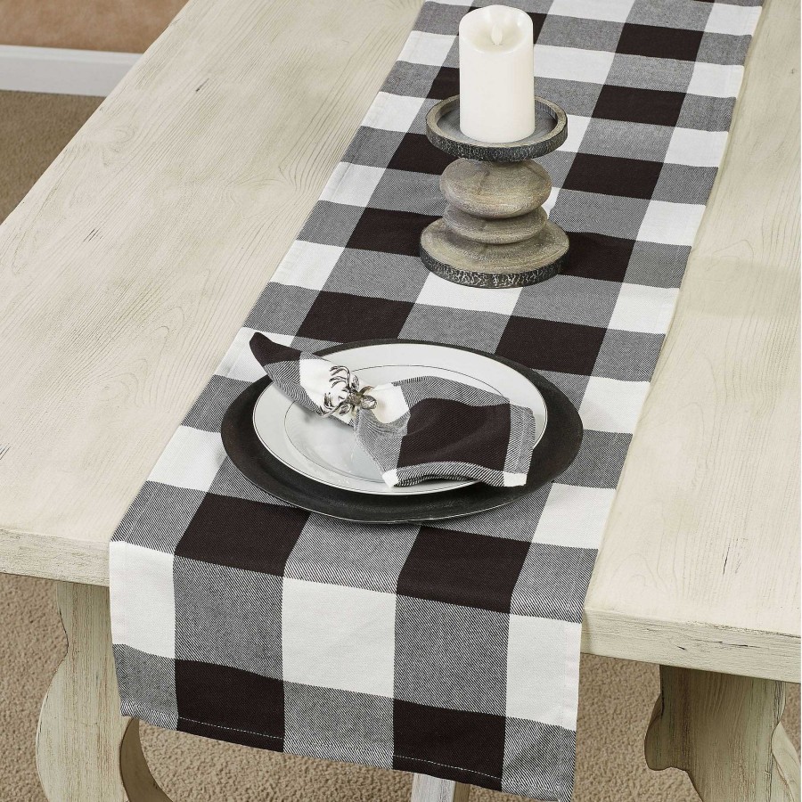 Kitchen Touch of Class | Rustic Buffalo Plaid Black And White Table Linens