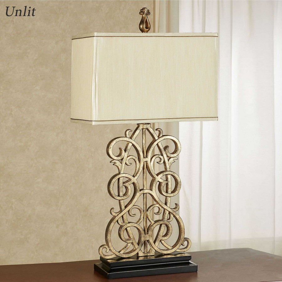 Home Accents Touch of Class | Delyth Scroll Antique Gold Table Lamp