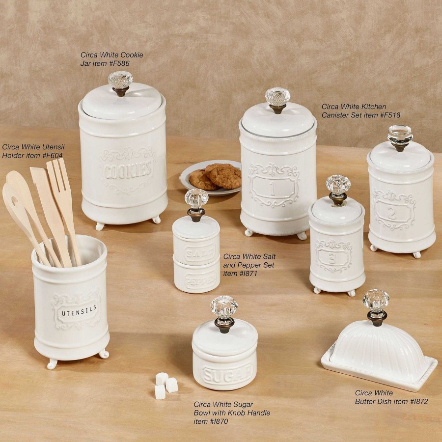 Kitchen Touch of Class | Circa White Ceramic Kitchen Canister Set