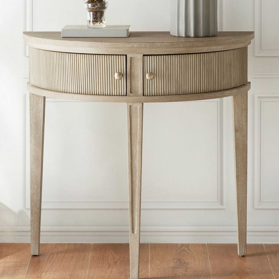 Furniture Touch of Class | Sullivan Wooden Demilune Console Table From The Martha Stewart Collection