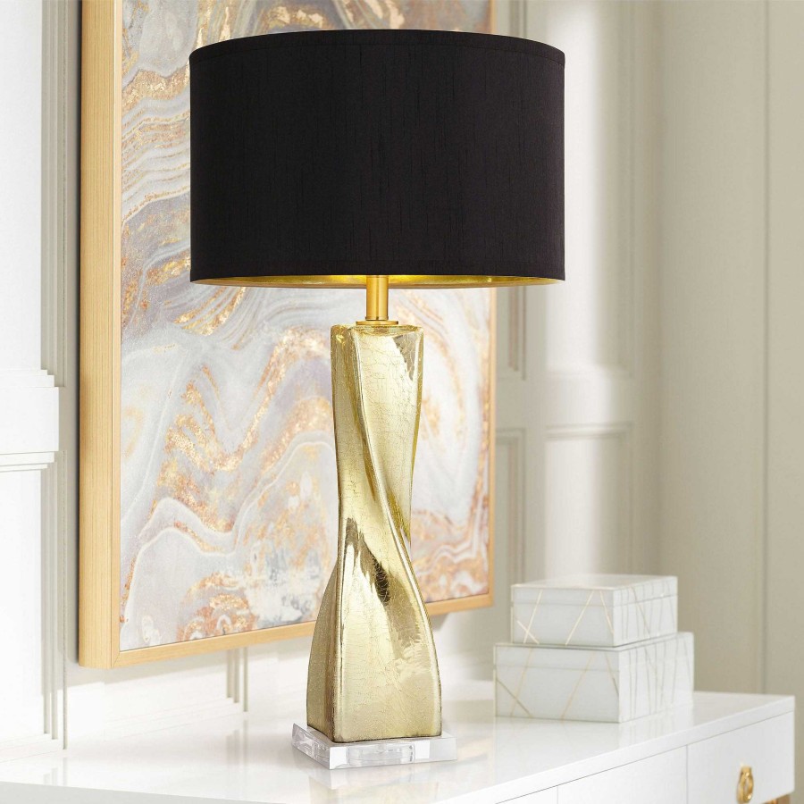 Home Accents Touch of Class | Orin Contemporary Gold Mercury Glass Table Lamp With Black Shade