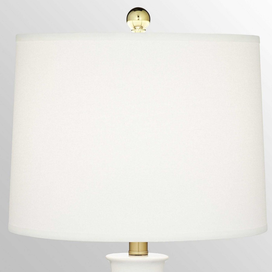 Home Accents Touch of Class | Olympia Ivory Beige Ceramic Table Lamp Pair With Usb Ports