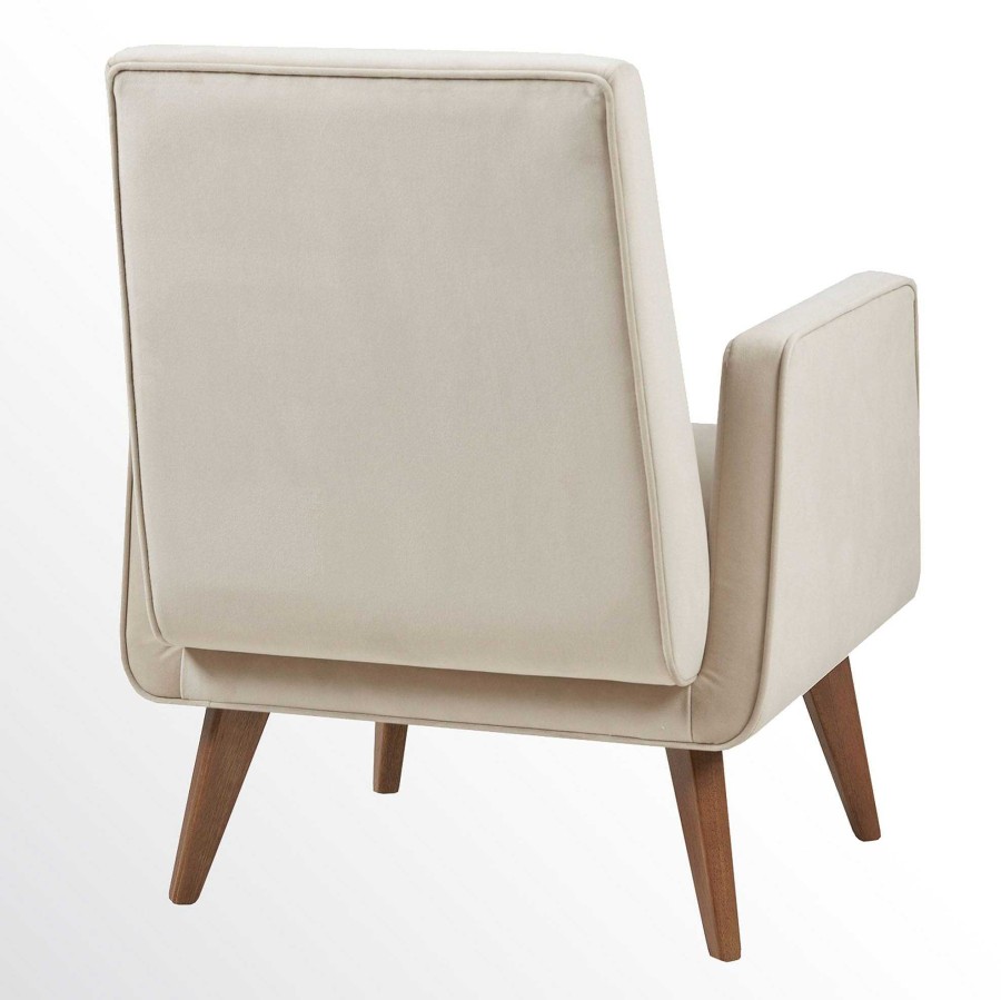 Furniture Touch of Class | Lacey Mid Century Modern Style Ivory Upholstered Button Tufted Side Chair