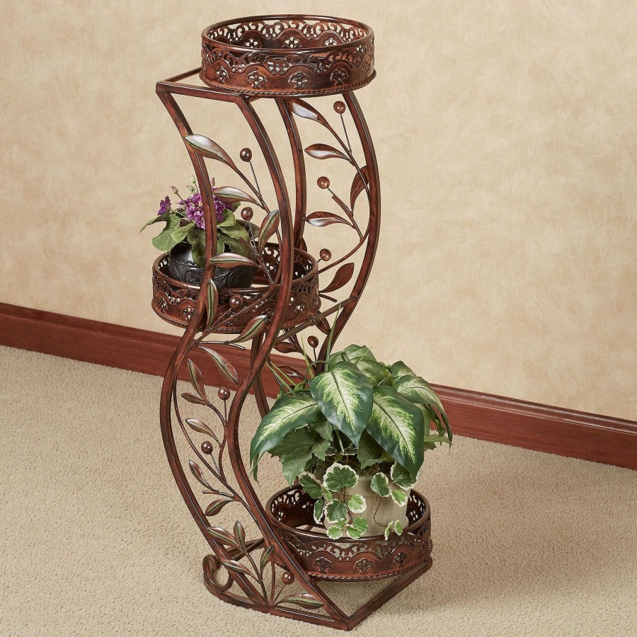 Furniture Touch of Class | Catalonia Brown Three Tier Plant Stand