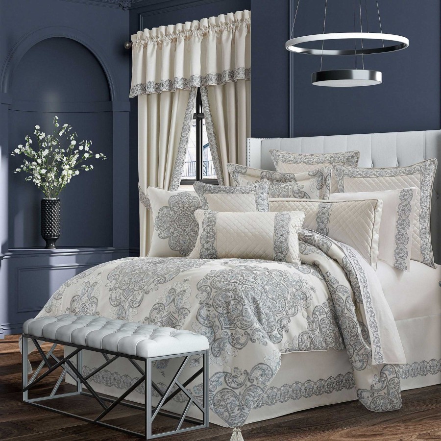 Bedding Touch of Class | Adagio Jacquard Woven Scroll Medallion Comforter Bedding From Capital J