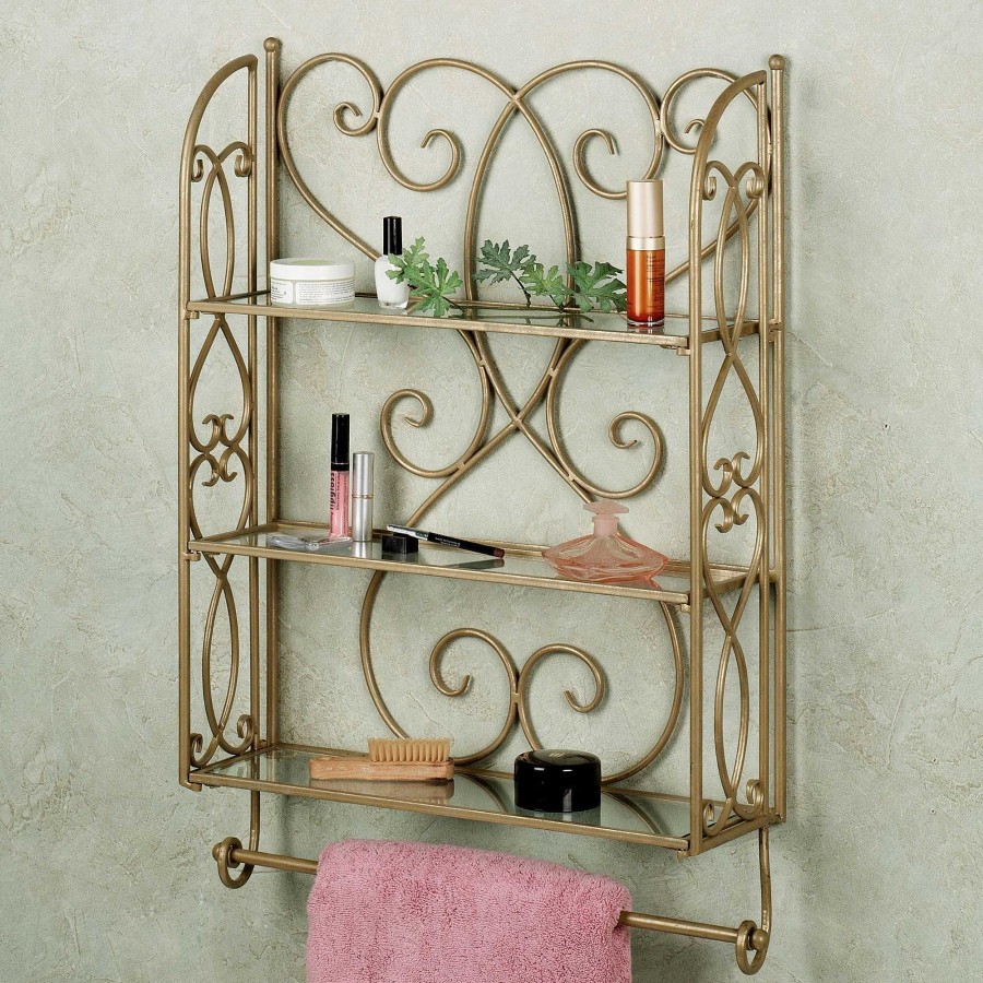 Bath Touch of Class | Gianna Wall Shelf With Towel Bar