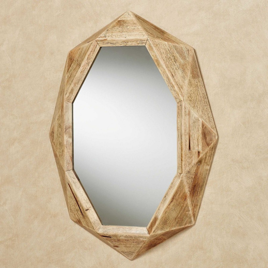 Bath Touch of Class | Archer Faceted Wood Oval Wall Mirror