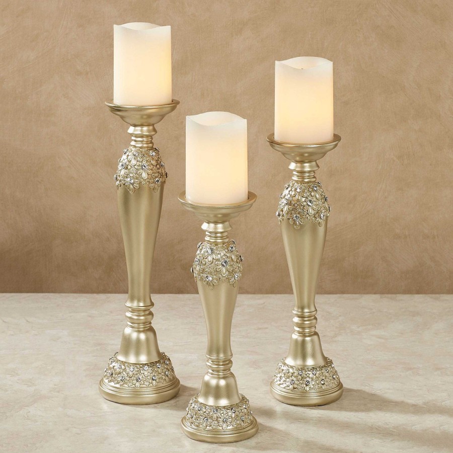 Home Accents Touch of Class | Rya Gem Champagne Gold Candleholder Set