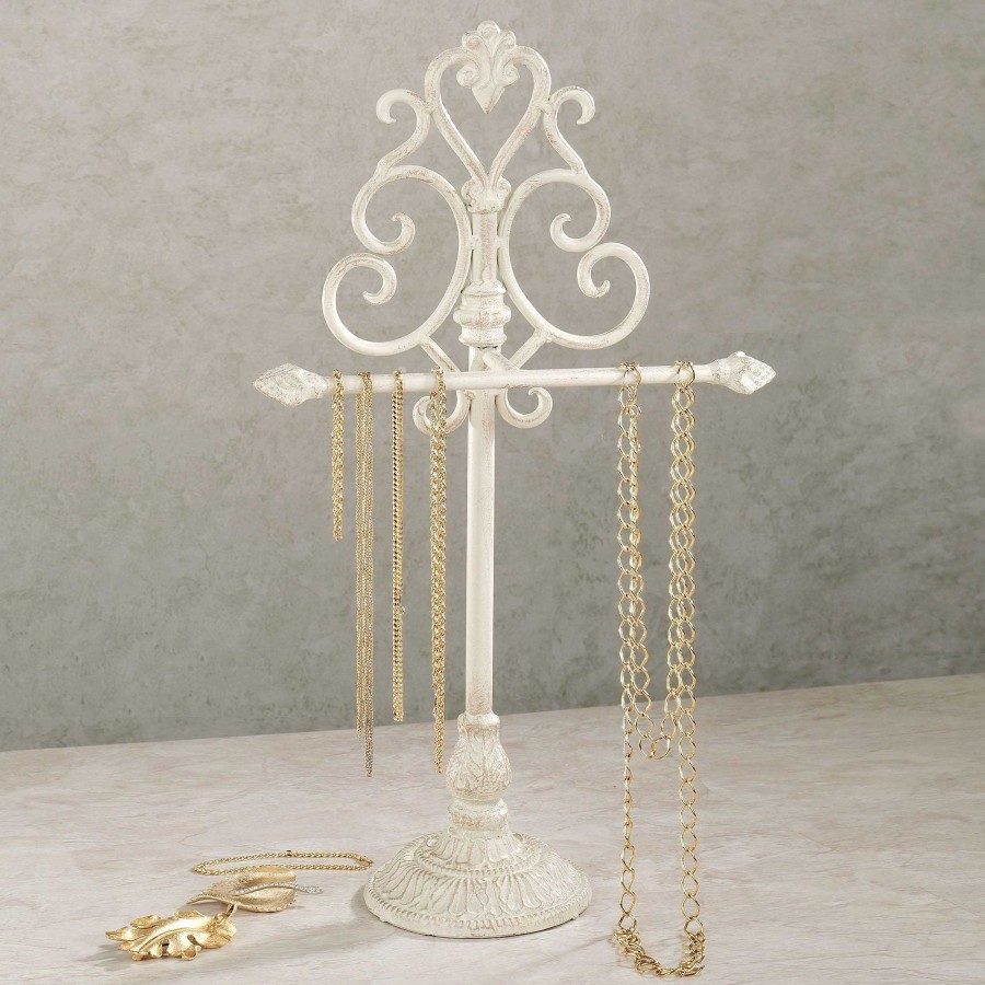 Bath Touch of Class | Aldabella Creamy Gold Towel Stand Jewelry Holder