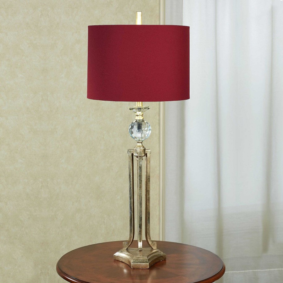 Home Accents Touch of Class | Everston Aged Gold Table Lamp With Burgundy Shade