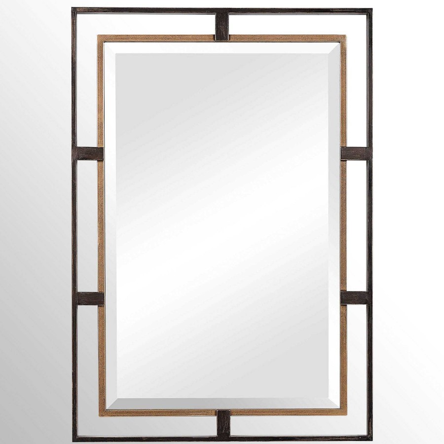 Bath Touch of Class | Carrizo Rectangular Metal Wall Mirror From Uttermost