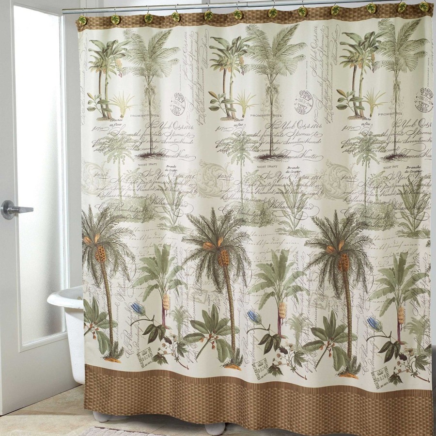 Bath Touch of Class | Colony Palm Tree Tropical Shower Curtain