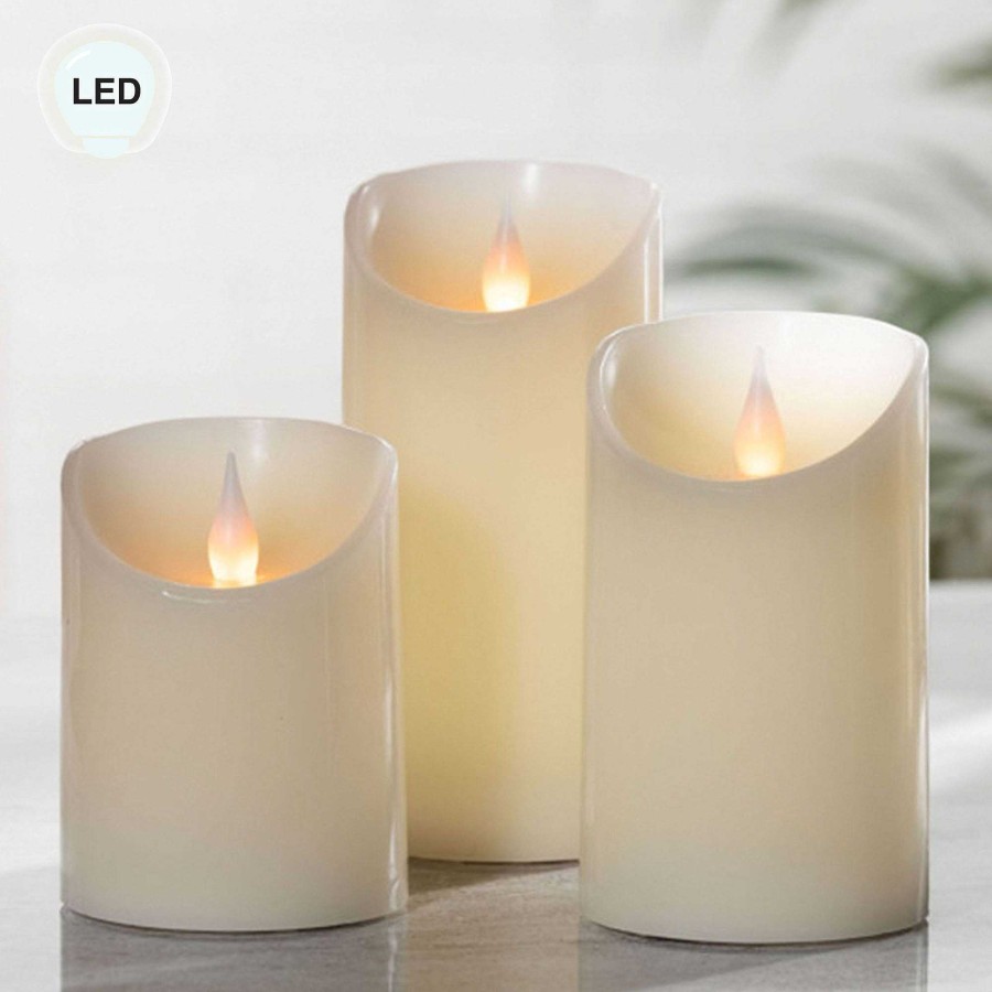 Home Accents Touch of Class | New Haven Ivory Wax Led Flameless Candle Set From Everlasting Glow