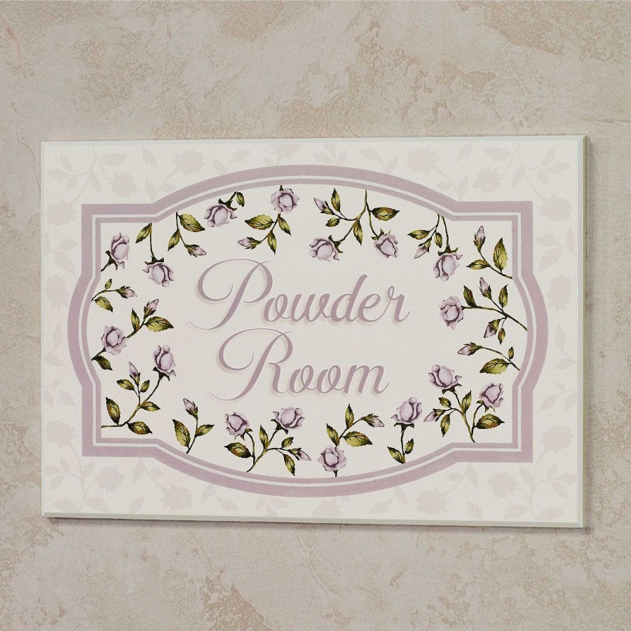 Bath Touch of Class | Enchanted Rose Lavender Floral Powder Room Bathroom Wall Plaque