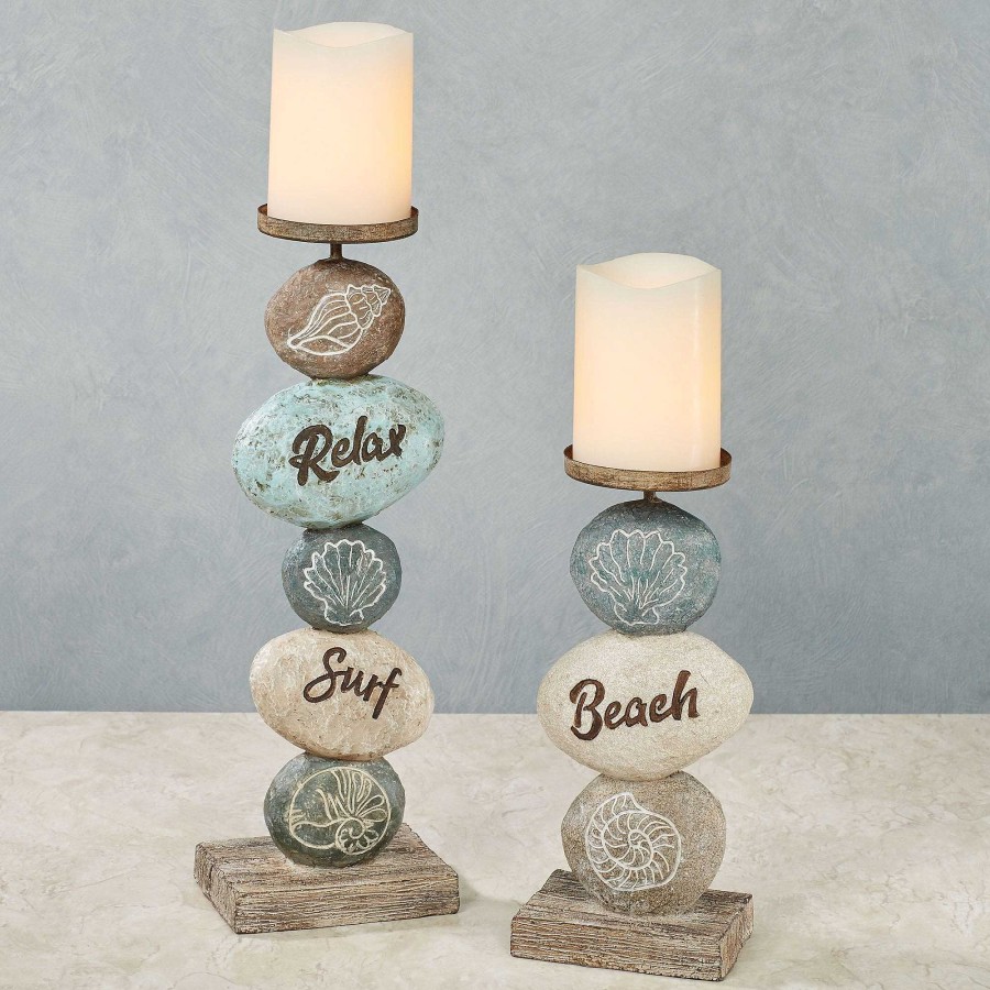 Home Accents Touch of Class | Relax At The Beach Coastal Candleholder Set