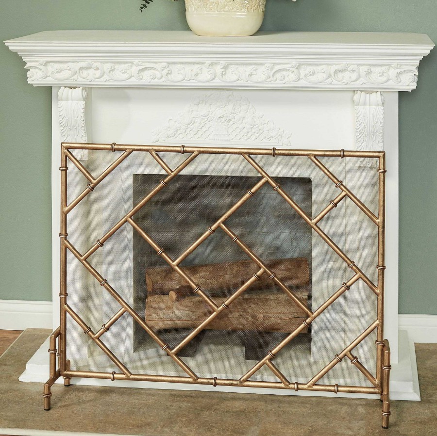 Home Accents Touch of Class | Bamboo Metal Accent Fireplace Screen From Dr Livingstone I Presume