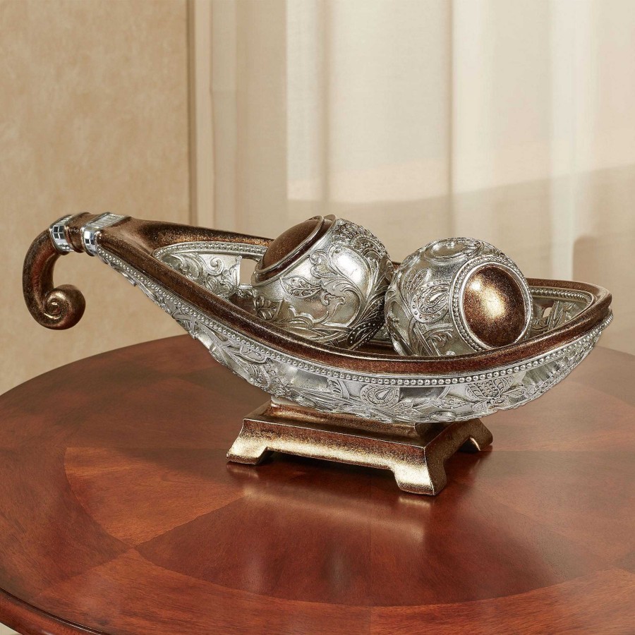 Home Accents Touch of Class | Landoran Metallic Decorative Centerpiece Bowl And Orbs Set