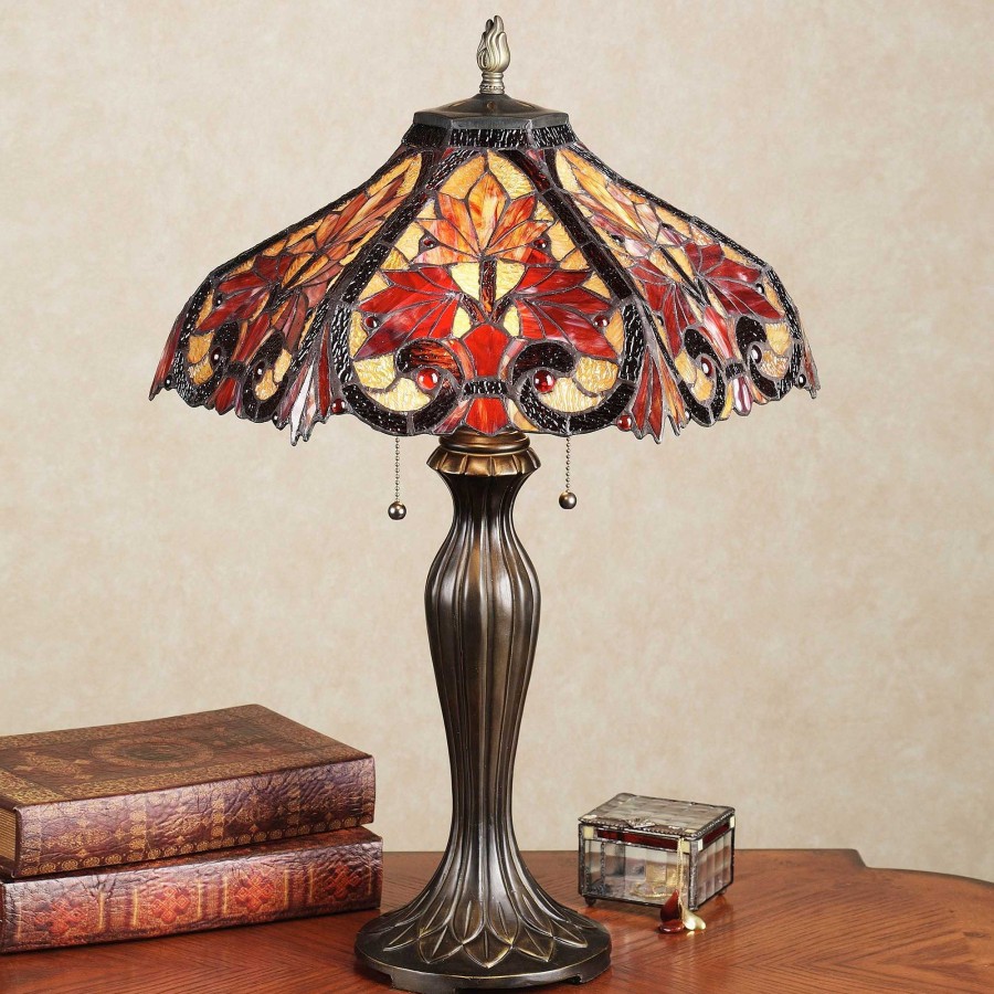 Home Accents Touch of Class | Whispering Foliage Stained Glass Table Lamp