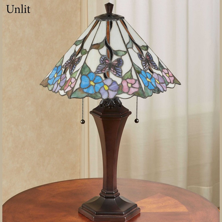 Home Accents Touch of Class | Garden Bliss Butterfly Floral Stained Glass Table Lamp