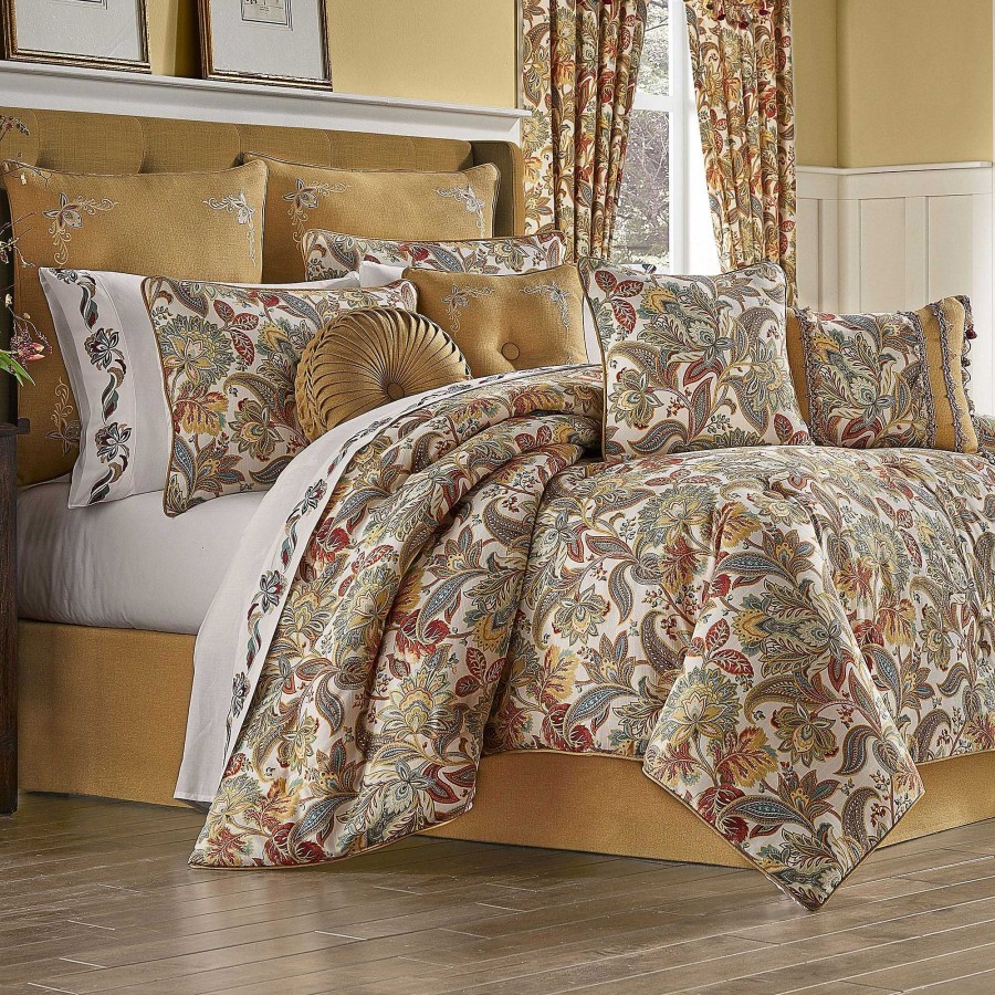 Bedding Touch of Class | August Jacobean Floral Comforter Bedding By Five Queens Court