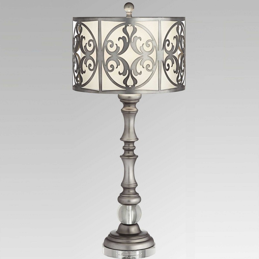 Home Accents Touch of Class | Melanie Gunmetal Finish Table Lamp With Laser Cut Shade