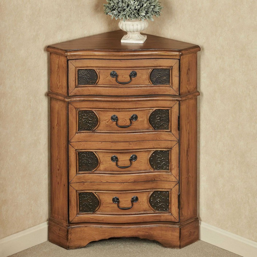 Furniture Touch of Class | Cadiz Wooden Corner Accent Cabinet