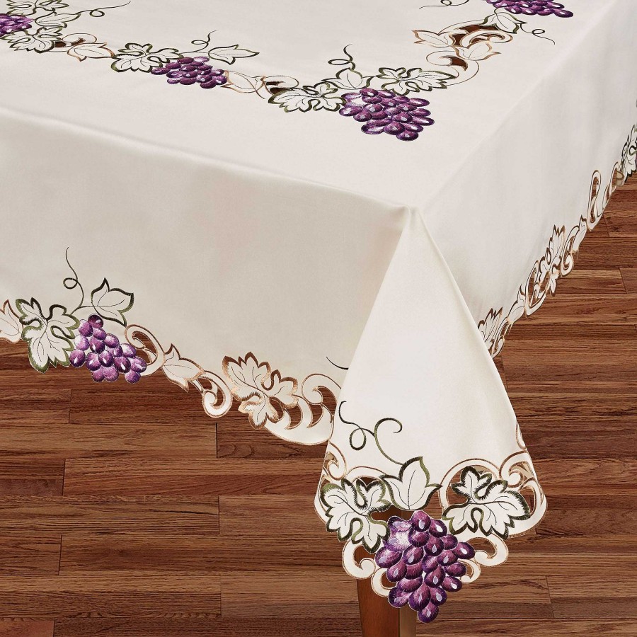 Kitchen Touch of Class | Cabernet Grape Themed Embroidered Table Linens