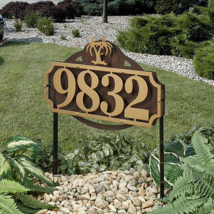 Home Accents Touch of Class | La Casa Palm Tree House Number Address Sign Yard Stake By Jasonw Studios