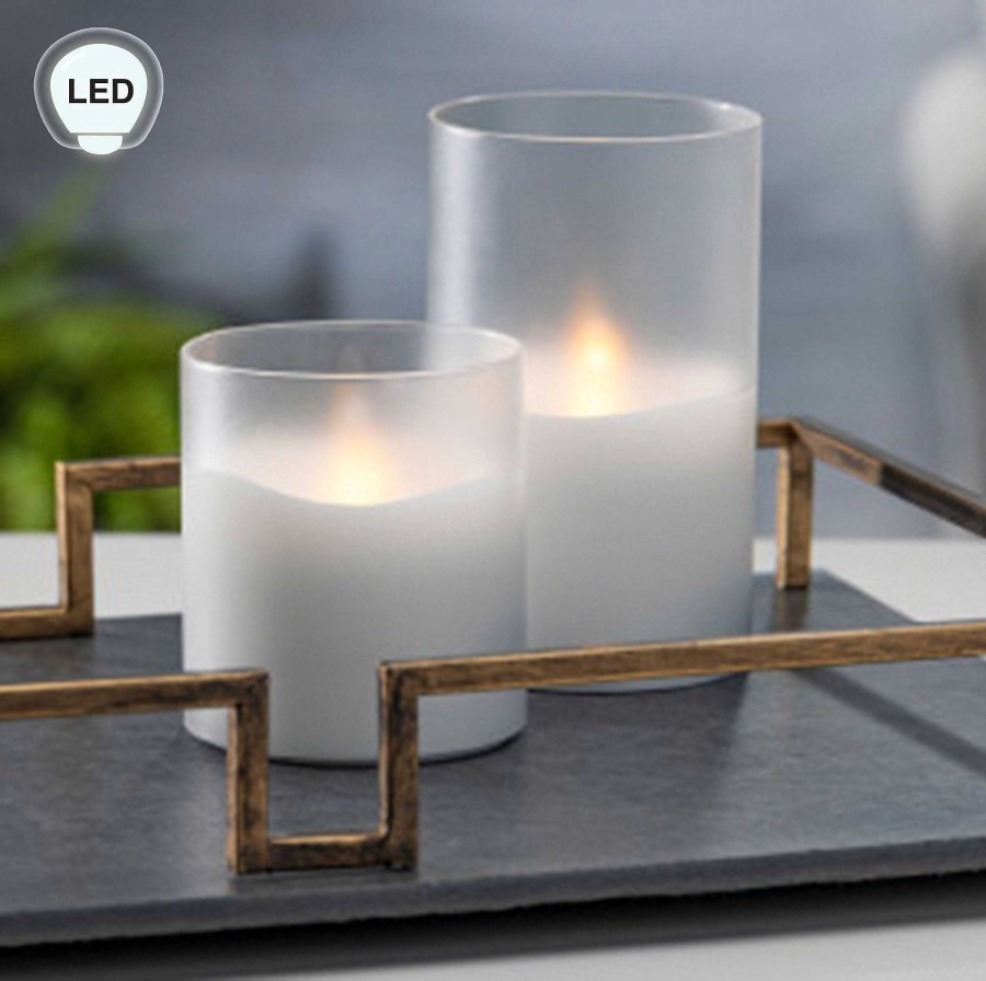 Home Accents Touch of Class | Frosted Glass Led Flameless Candle From Everlasting Glow