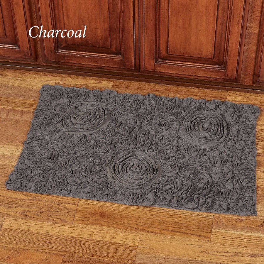 Bath Touch of Class | Bellflower Dimensional Rosette Bath Rugs