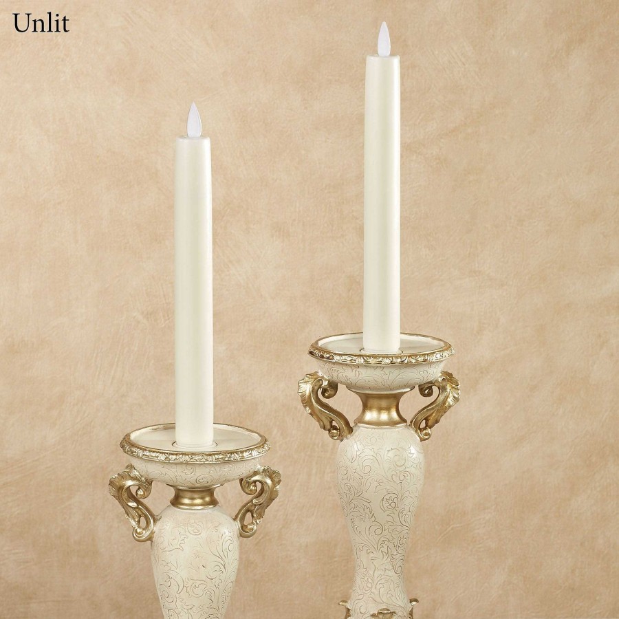 Home Accents Touch of Class | Alexa Mystique Moving Flame Ivory Led Flameless 8" Taper Candle Set