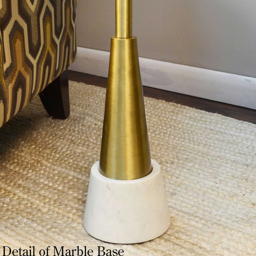 Furniture Touch of Class | Rhen Gold Metal Small Drink Accent Table With Marble Base