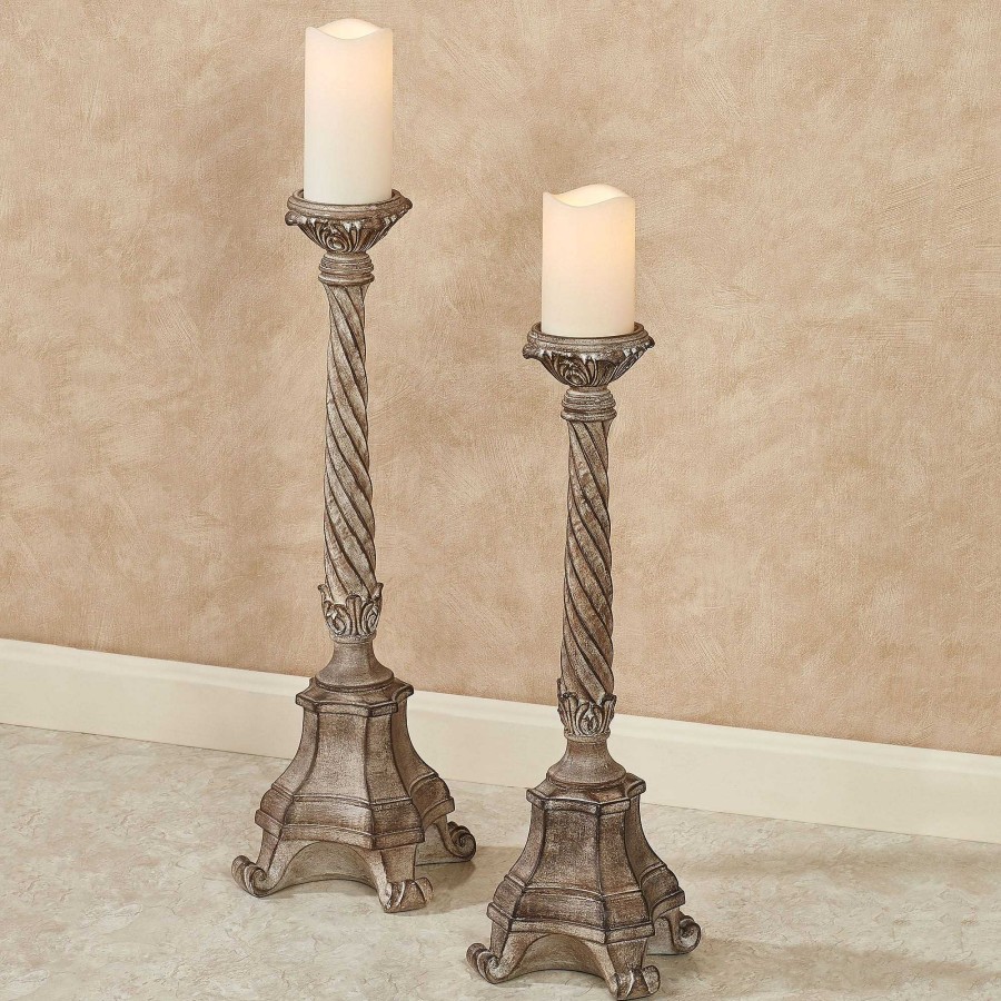 Home Accents Touch of Class | Andreana Taupe Floor Candleholder Set