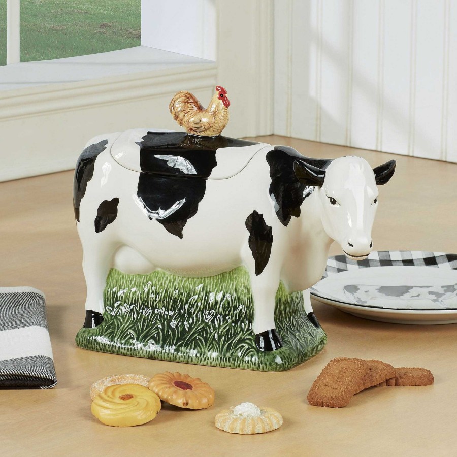 Kitchen Touch of Class | On The Farm Earthenware Cow Shaped Cookie Jar