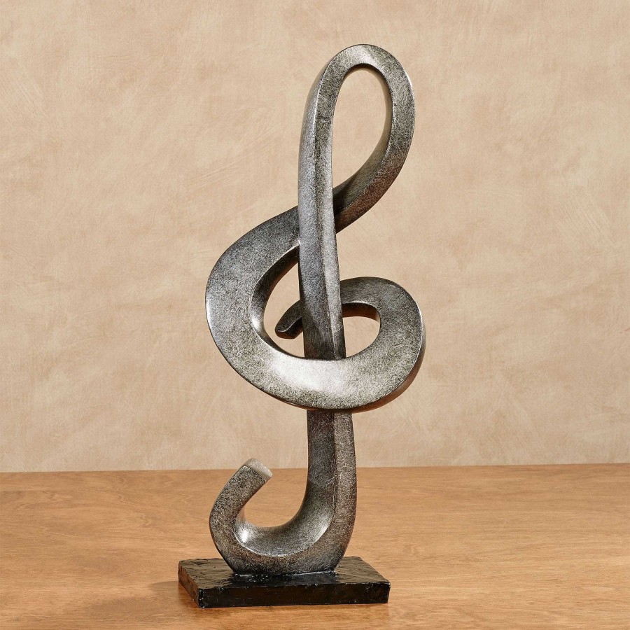 Home Accents Touch of Class | Tandie Silver Black Treble Clef Music Table Sculpture