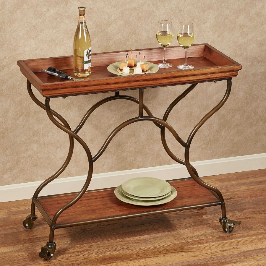 Kitchen Touch of Class | Connor Wooden And Metal Console Table With Casters