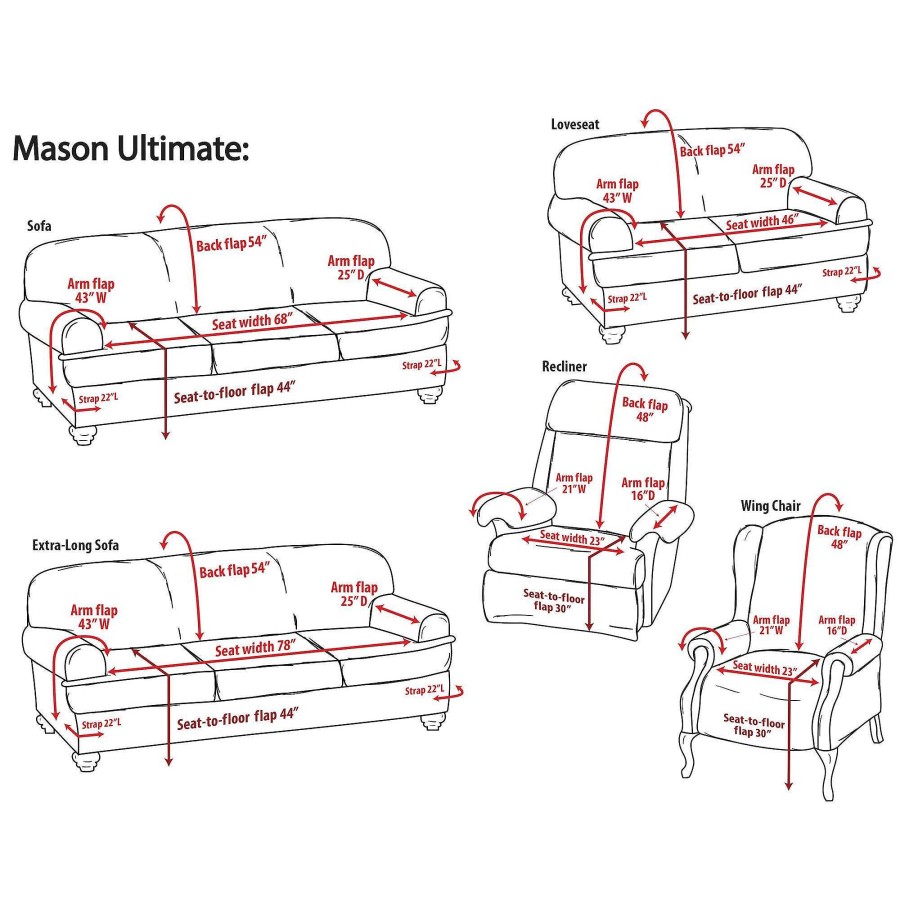 Furniture Touch of Class | Mason Quilted Ultimate Sofa And Loveseat Furniture Protectors