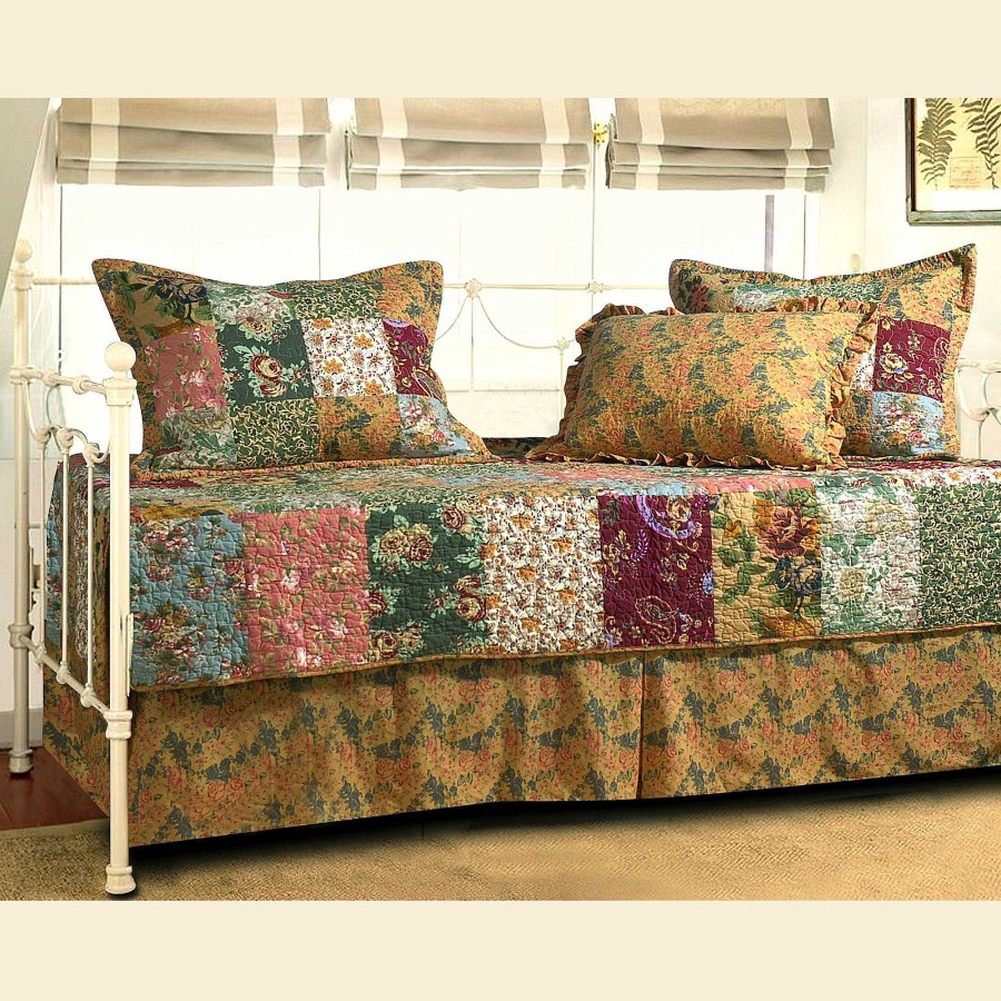 Bedding Touch of Class | Antique Chic Patchwork Quilted Daybed Cover Set