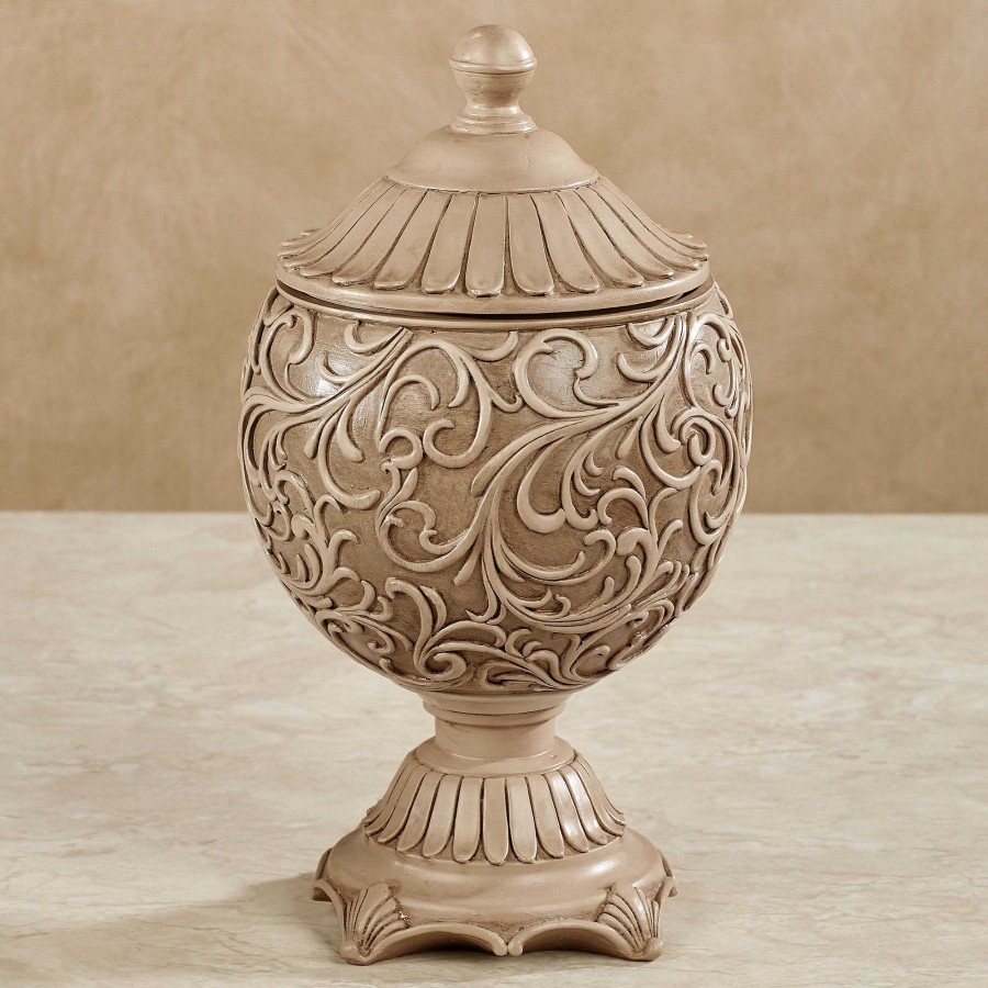 Home Accents Touch of Class | Abriella Beige And Taupe Traditional Decorative Covered Jar