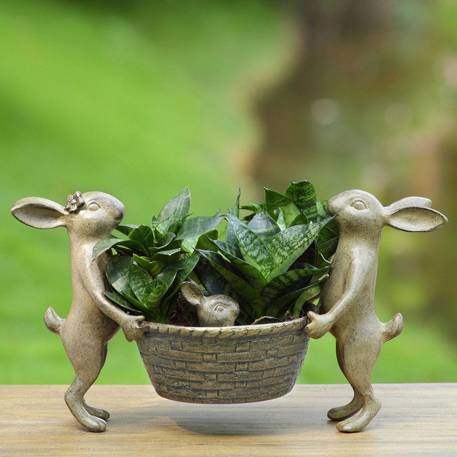 Home Accents Touch of Class | Rabbit Family Indoor Outdoor Planter Holder