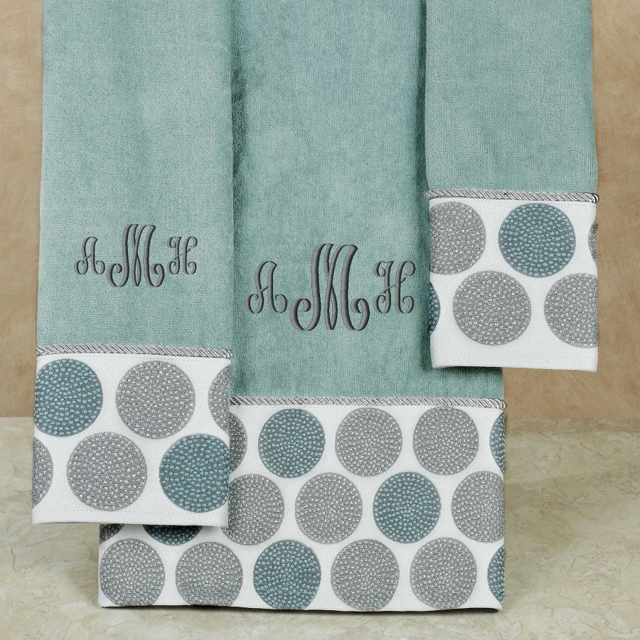 Bath Touch of Class | Dotted Circles Glacier Bath Towel Set