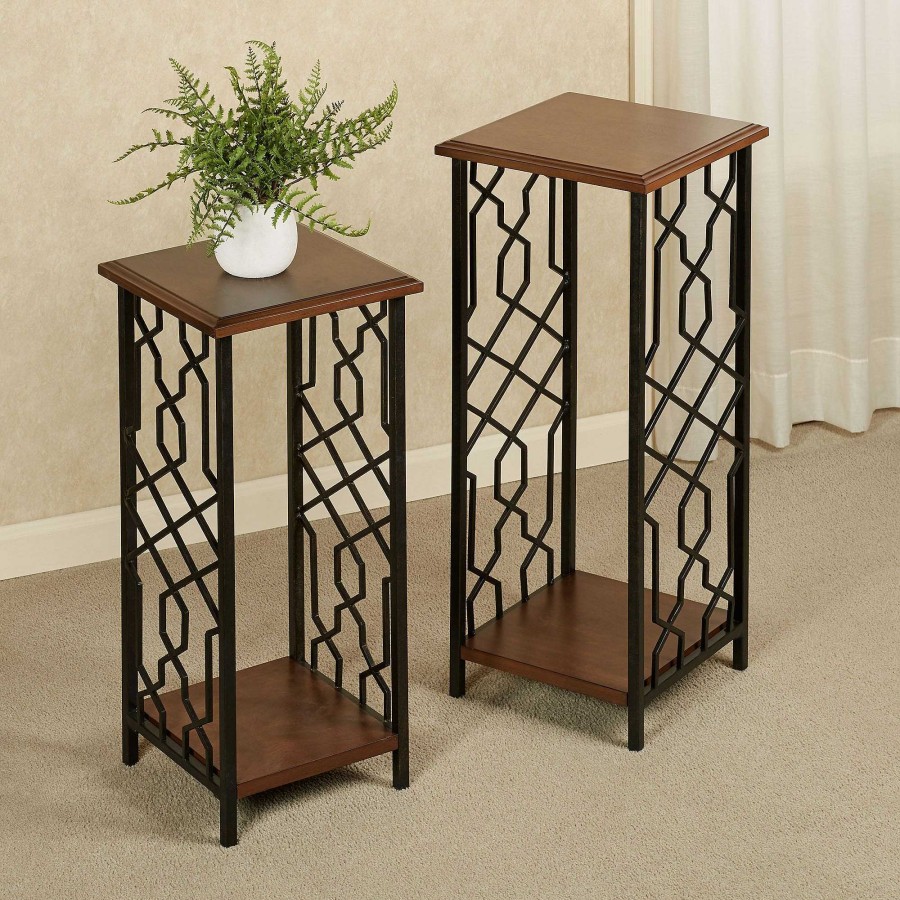 Furniture Touch of Class | Carter Wooden And Metal Square Accent Table Set