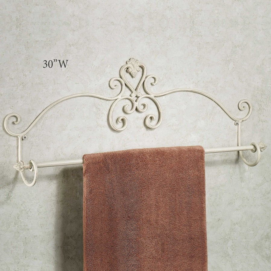 Bath Touch of Class | Aldabella Scroll Creamy Gold Wall Mount Towel Bar