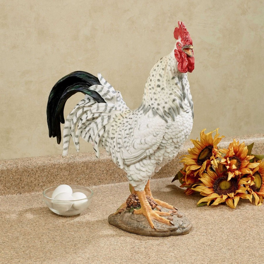 Kitchen Touch of Class | Wild Rooster Black And White Table Sculpture