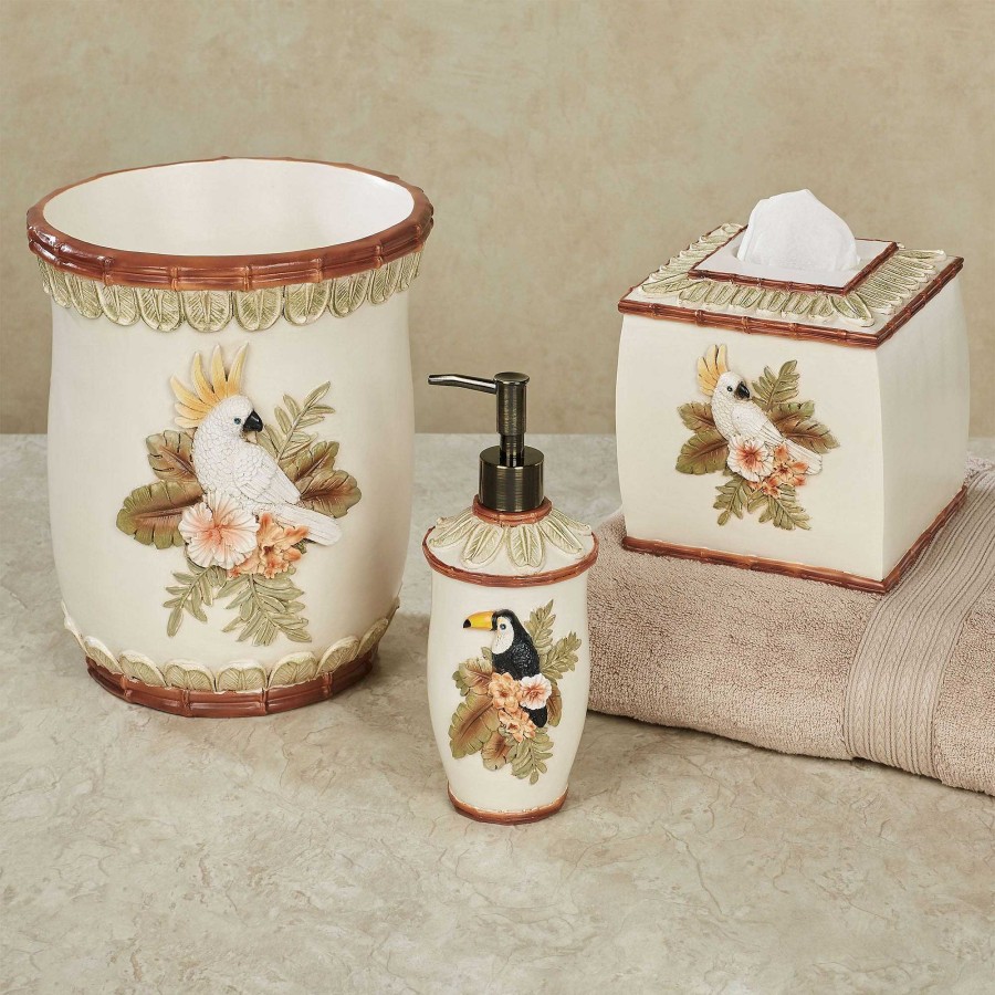 Bath Touch of Class | Garden Tropics Cockatoo And Toucan Bird Bath Accessories