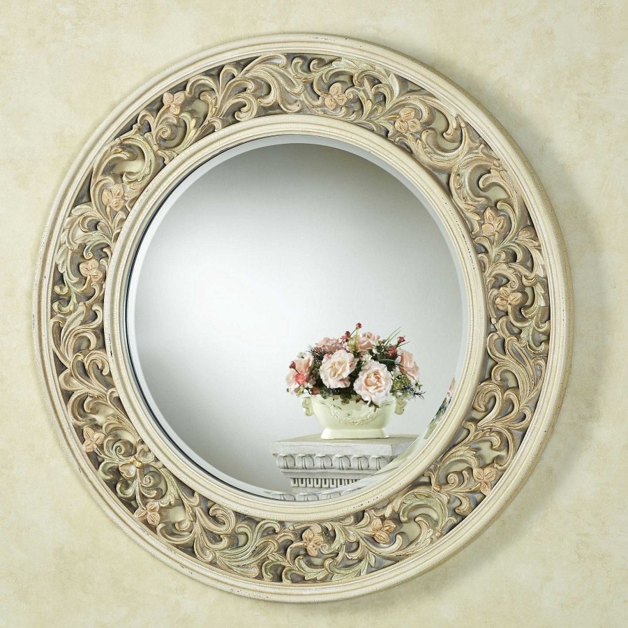 Bath Touch of Class | Milena Large Round Ivory Wall Mirror